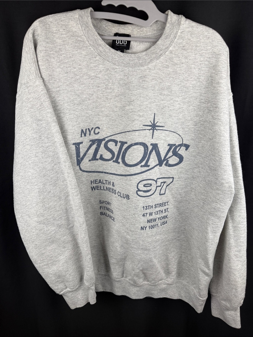 BDG NYC Visions Gray Crewneck Sweatshirt